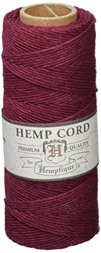 Hemptique Hanfschnur auf Spule, belastbar mit 9&nbsp;kg, 62,5&nbsp;m, Burgund