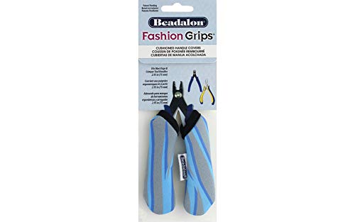 Beadalon Fashion Grips Werkzeug-Abdeckungen, blaues Tiger-Muster, passend fÃÂÃÂ¼r die meisten Ergo- und Crimpwerkzeug-Griffe