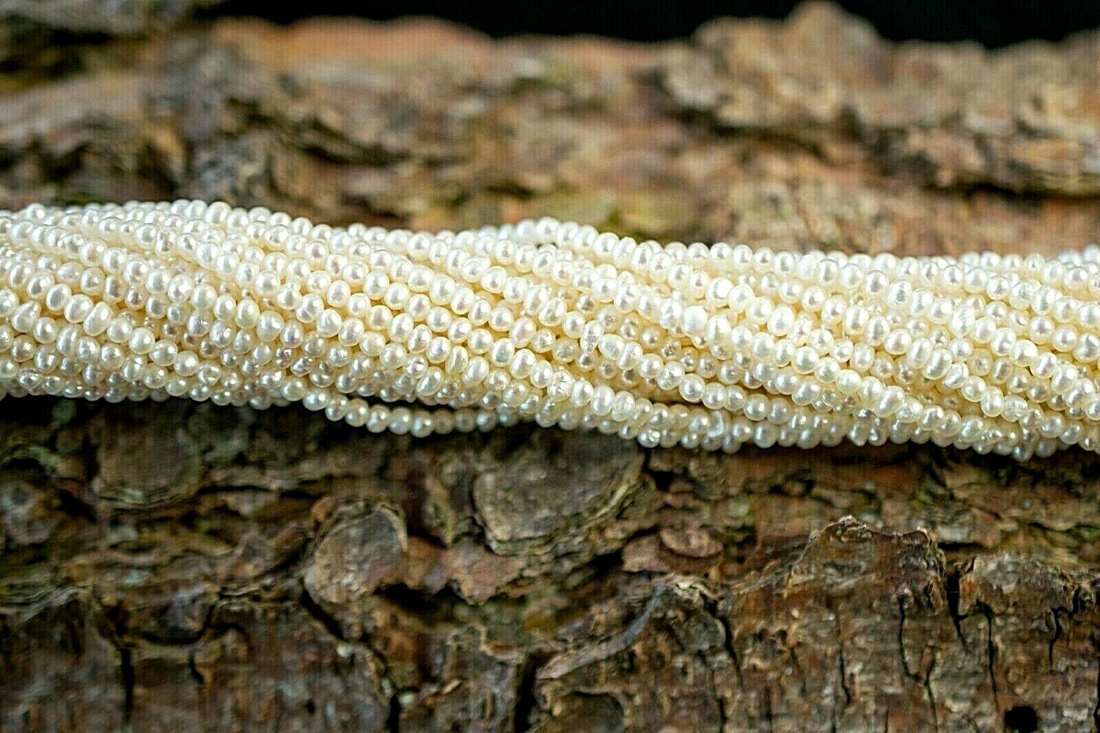 Ø 2-2,5 mm Runde Süßwasserperlenstränge Weiss sehr guter Lüster A Qualität