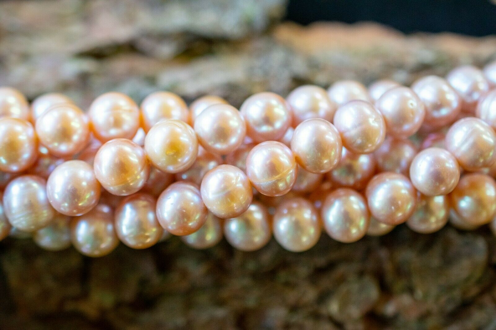 11 mm AA ZUCHTPERLEN Lachs-Rosé Rund Naturfarben Tolle Qualität! Wunderschön!!!