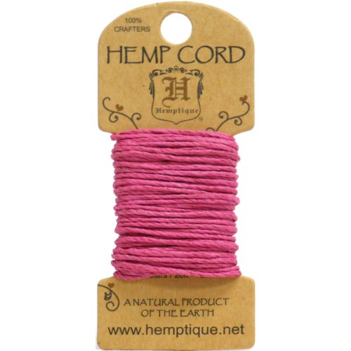 Hemp Cord 20# 20 Feet/Pkg-Bright Pink