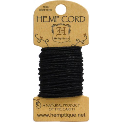 Hemptique Hemp Cord, 20-Pound,-Black, 20-Pack