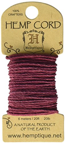 Hemptique (HEMP0) Hanf Cord 20ÃÂ # 20ÃÂ FÃÂ¼ÃÂe/pkg-Burgundy