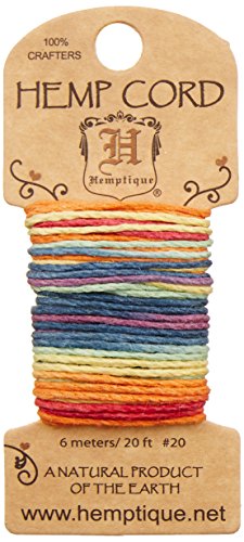 Hemptique (HEMP0) Hanf Cord 20ÃÂ # Bunte 20ÃÂ FÃÂ¼ÃÂe/pkg-Rainbow