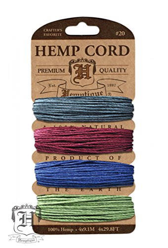 Hemp Cord 20lb 120'/Pkg-Earthy Pastel